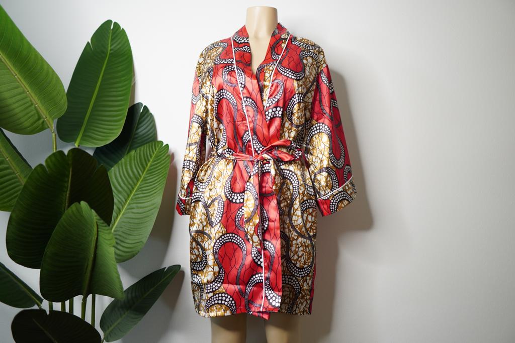 "Red x Gold" Luxurious Satin Robe